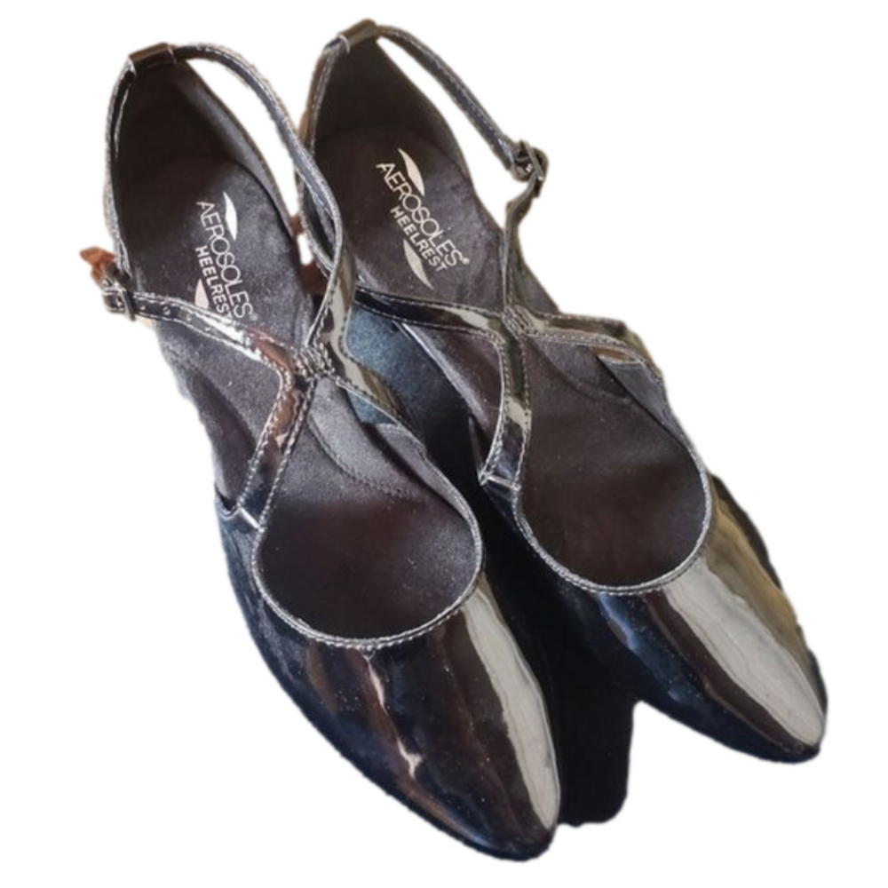 Aerosoles black patent heels